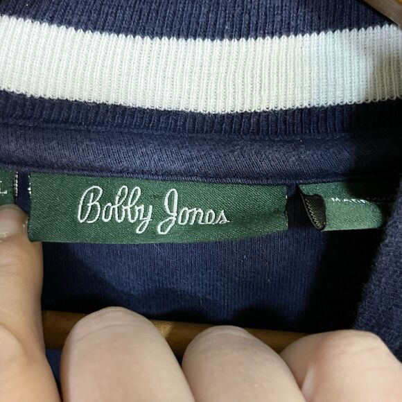 Bobby Jones Sweater Men XXL 2X Navy Blue Cotton Long Sleeve 1/4 Zip Pullover - Picture 3 of 9